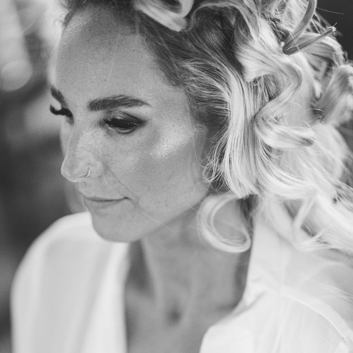 Bridal hair finished look