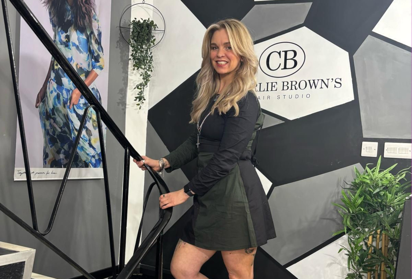 Hair stylist working in salon